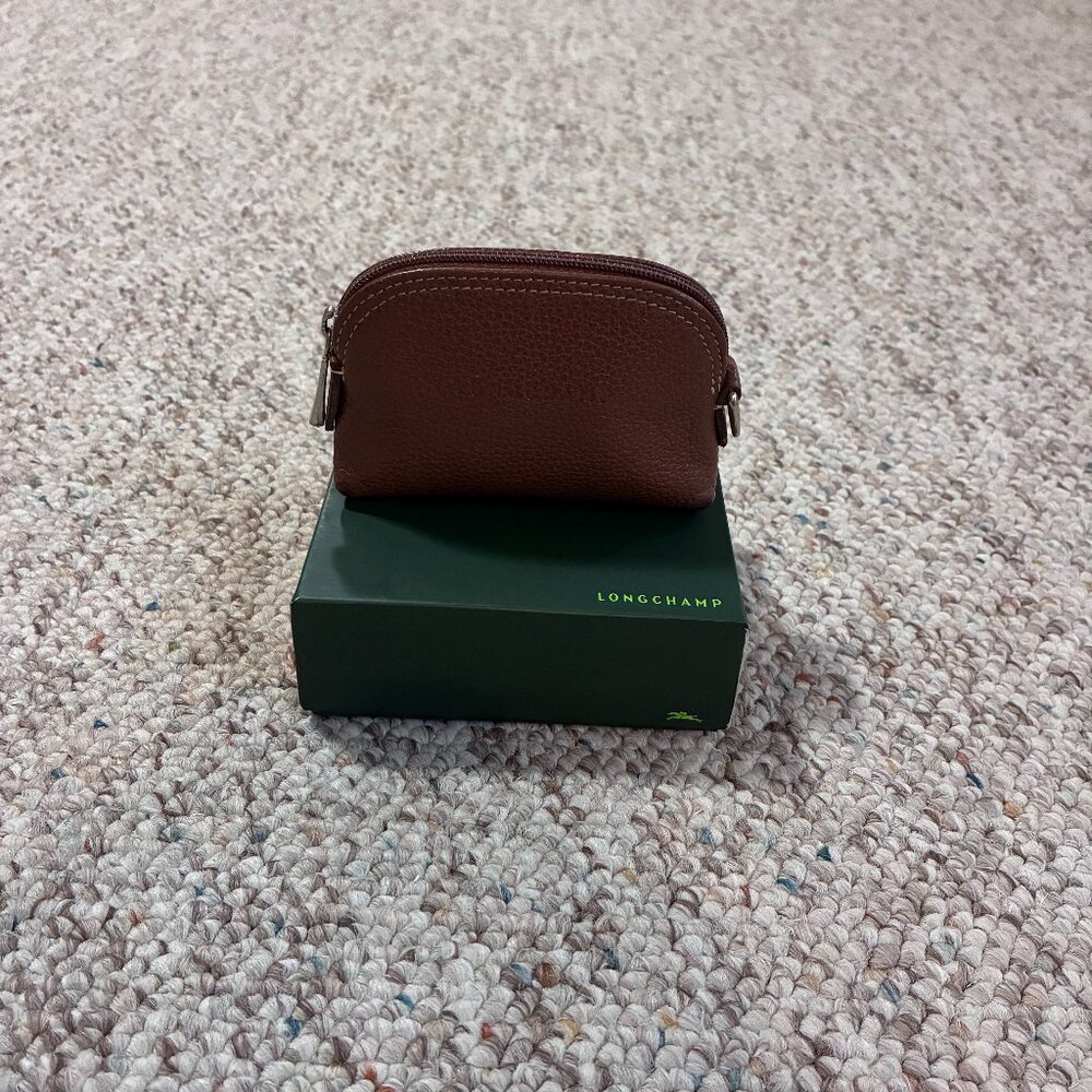 Longchamp Le Foulonne Leather Coin Pouch Wallet